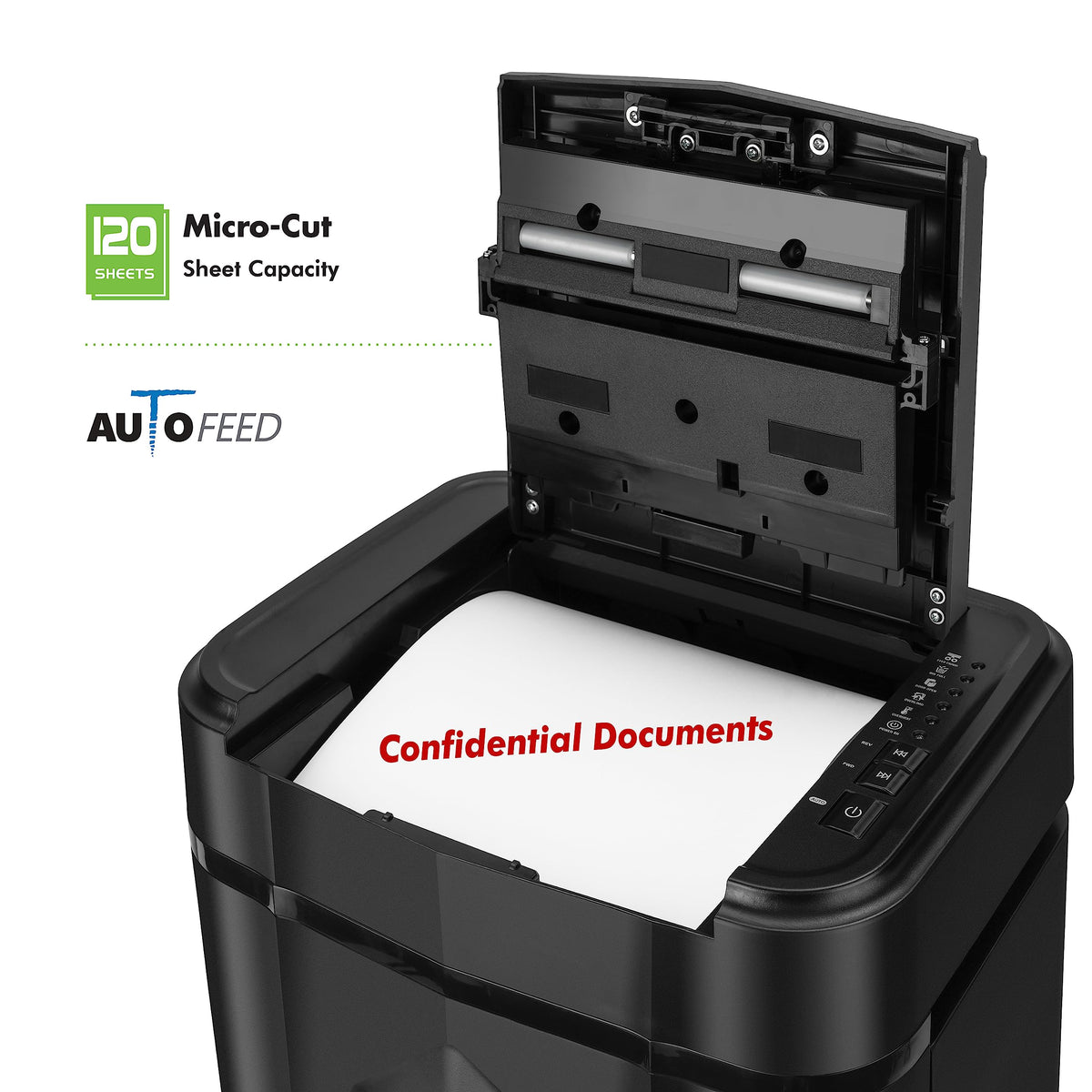 Aurora Professional Grade AU125MA 120-Sheet Auto Feed High-Security Micro-Cut Paper Shredder/60 Minutes/Security Level P-5
