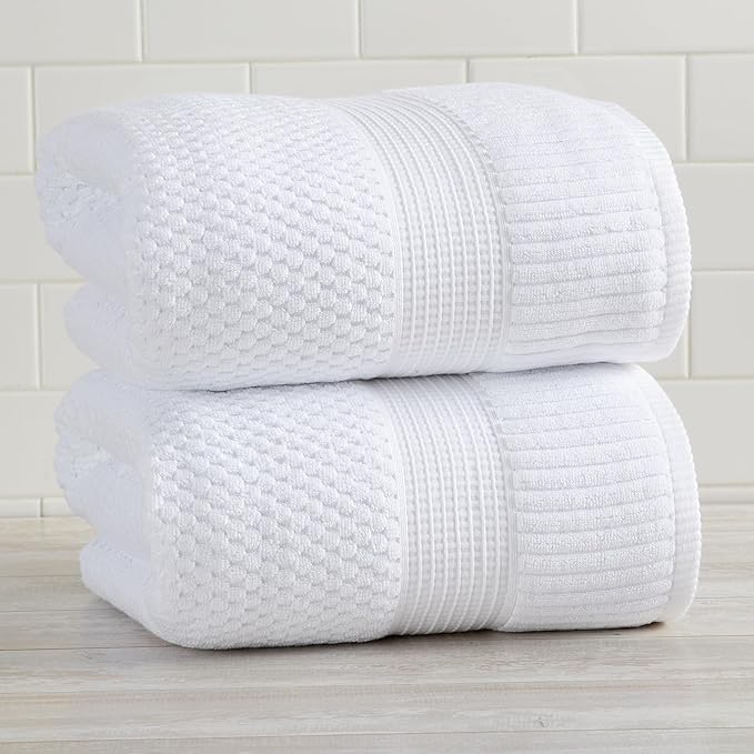NY Loft 100% Cotton 2 Pack Bath Sheet Towel Set | Absorbent Quick-Dry Oversize