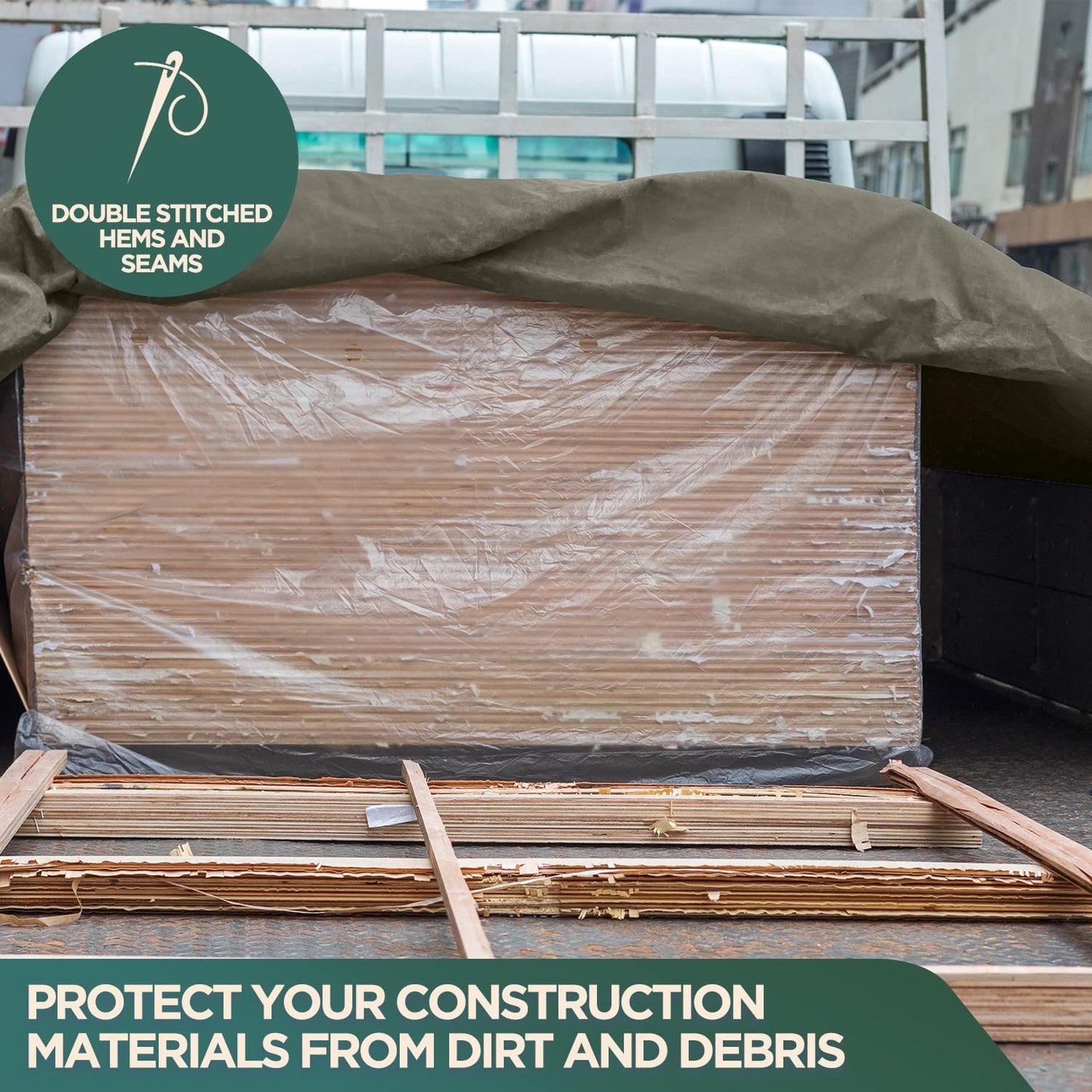 CCS Waterproof Canvas Tarp Cover (21oz) – Heavy Duty Duck Cloth, Waxed Canvas Tarpaulin with Rustproof Brass Grommets for Camping, Construction, Equipment & Outdoor Use (Olive Drab, 12x20 Ft)
