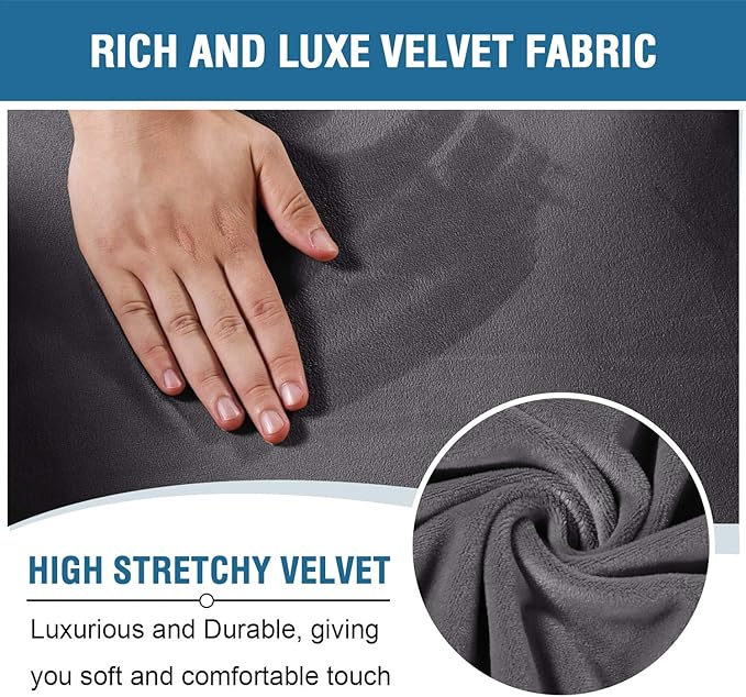 H.VERSAILTEX Velvet Stretch Recliner Couch Covers 6-Pieces Recliner Loveseat