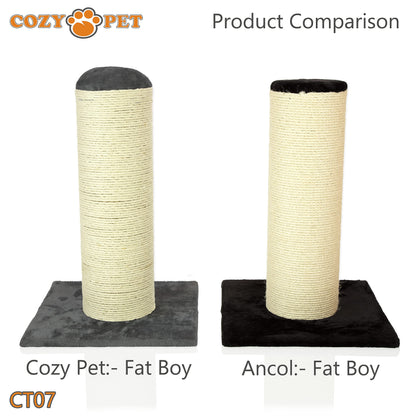COZY PET Deluxe Fat Boy Super Large Cat Scratching Post Scratcher Activity Centre with Heavy Duty Sisal in Dark Grey XXL CT07-Dark Grey.