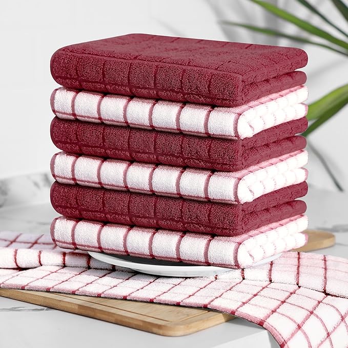 Homaxy Premium Cotton Kitchen Towels 16"x 28", Large Natural Ring Spun 390 GSM
