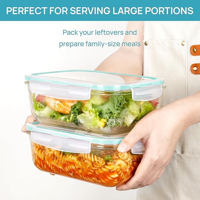 Vtopmart 2Pack 1860ml/63oz Large Glass Containers Food Storage
