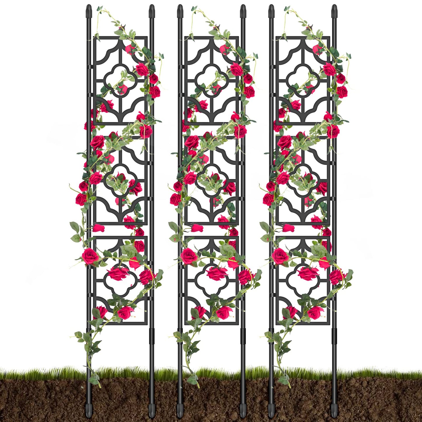 Garden Trellis for Climbing Plants Outdoor, Kalolary Screen Garden Trellis Rustproof Vine Trellis Frame Cucumber Trellis Grow Support for Outdoor Indoor Fruits Vegetables Flowers Potted Plants