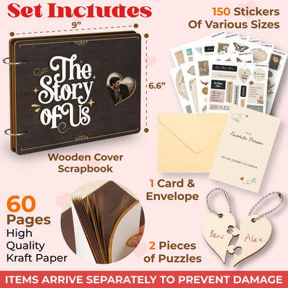 Stofinity The Story Of Us Anniversary Scrapbook - Couple Photo Album Journal, Wedding Gifts For Couples 2026, Anniversary Relationship Gifts For Him Her, Christmas Valentine Day Gift For Wife Husband
