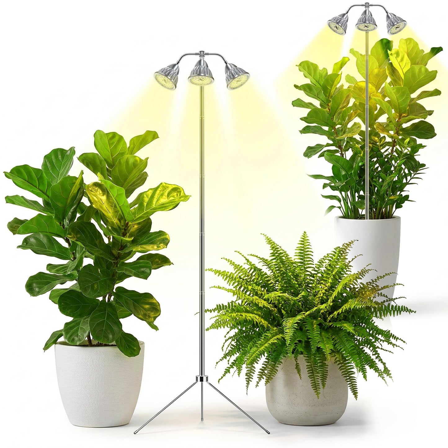 Full Spectrum Grow Light for Indoor Plants with Adjustable Tripod Stand, 11''- 60'' Height Plant Grow Lamp with Auto Timer 3/9/12H, LED Plant Light for Houseplants, Seedlings, Flowers & Indoor Garden