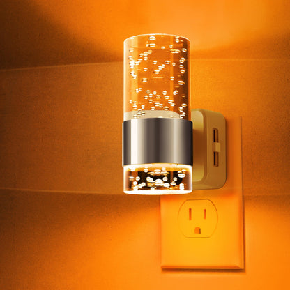 L LOHAS LED Night Light,Dimmable Night Lights Plug into Wall, 2 Pack Acrylic Nightlights with 0-100 LM Adjustable Brightness, 3000K Plug in Night Light with Dusk to Dawn Sensor, for Bathroom Hallway