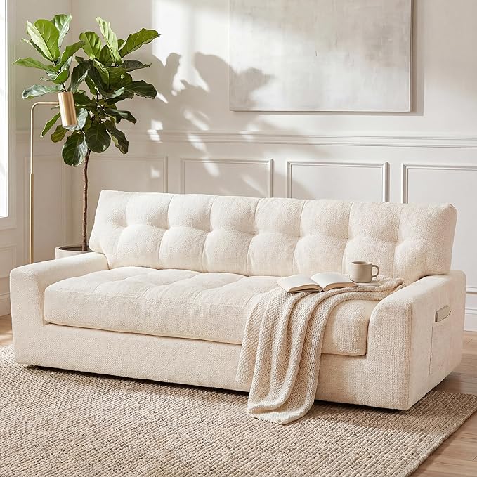 MONVANE 75.6" Convertible 3 Seater Sofa, 2-in-1 Boneless Sleeper Sofa Bed