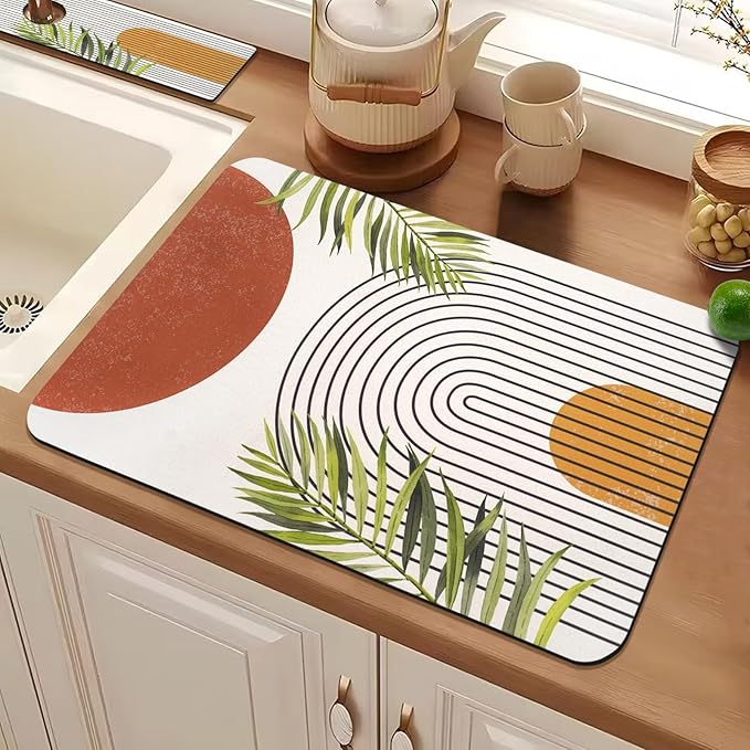 24.5" x 15.5" Dish Drying Mat & 24" x 5.5" Sink Splash Guard, Super Absorbent