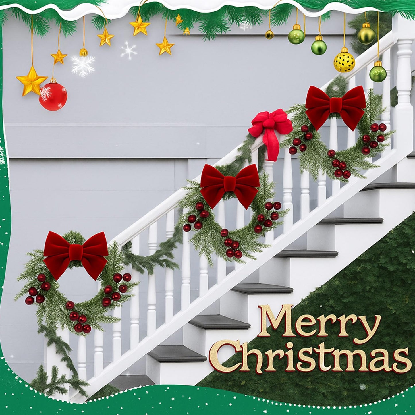 4 Pieces 8" Mini Christmas Wreaths - Small for Kitchen Cabinet/Window/Front Door, Artificial Red Berries & Pinecones, Christmas Candle Rings, Table/Farmhouse Decoration (No Ribbon)