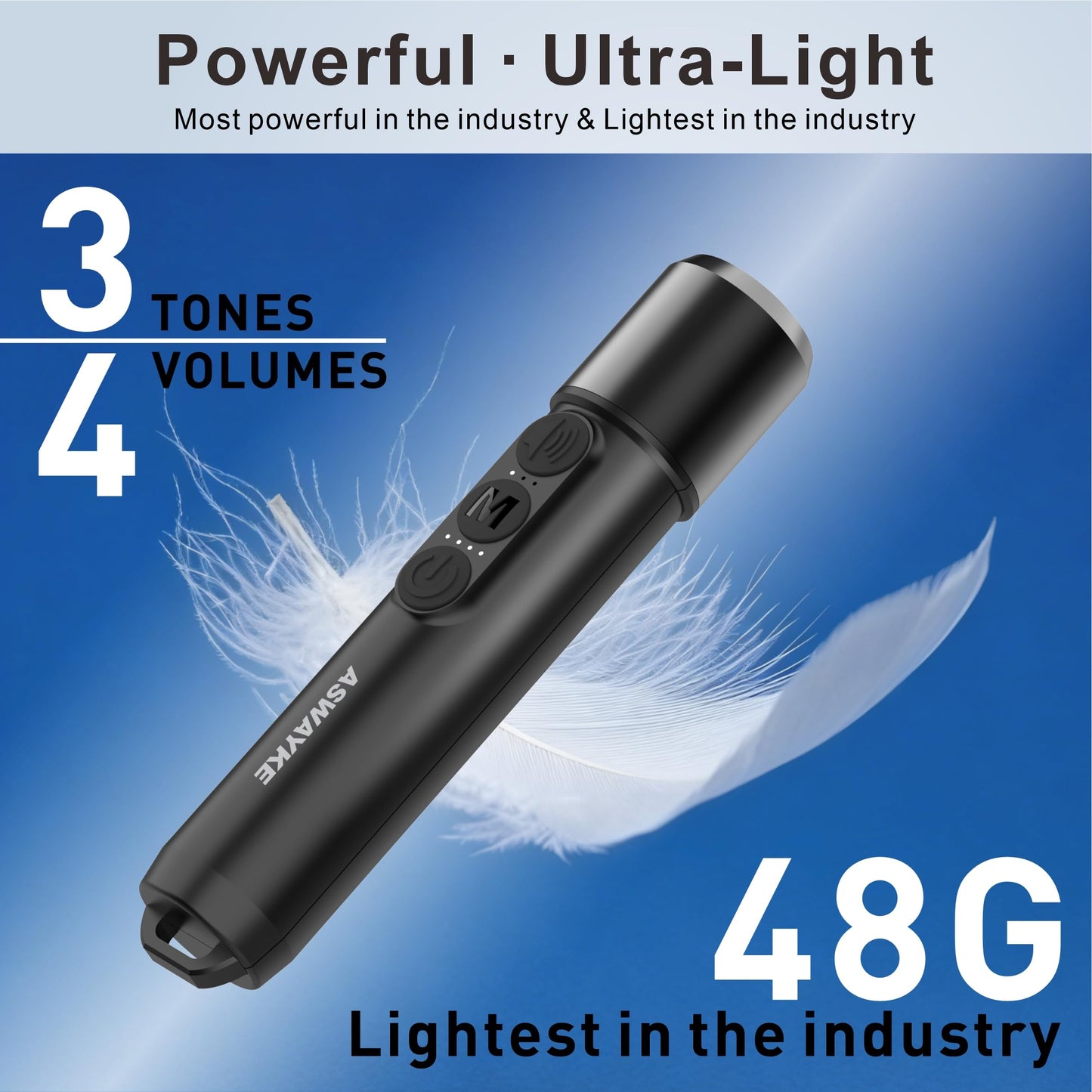 aswayke Electronic Whistle Set of 2-125dB Loud Rechargeable Whistle, Type-C Charging, 4-Level Volume, IPX5 Waterproof for Coaches, Referees, Basketball & Dog Training