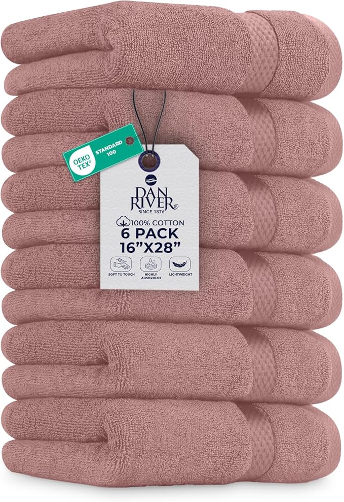 DAN RIVER 6-Pack Premium Hand Towels