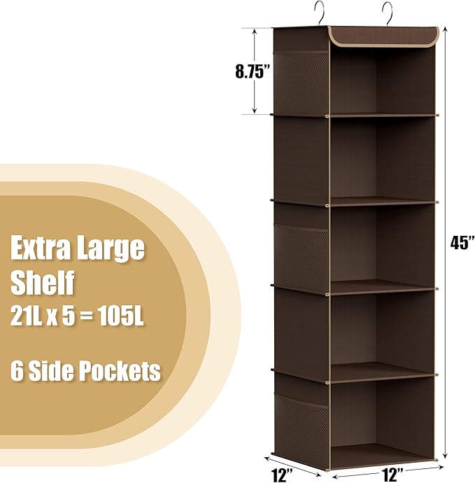Simple Houseware 5 Shelf Hanging Closet Organizer