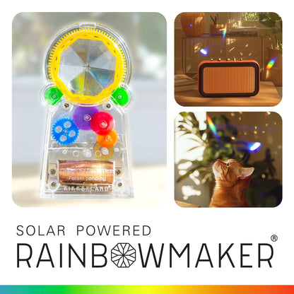 Kikkerland Solar Powered Rainbow Maker – Prism Suncatcher, Fun Home Window Decor – Unique Gift for Christmas & Birthdays – Standing Crystal