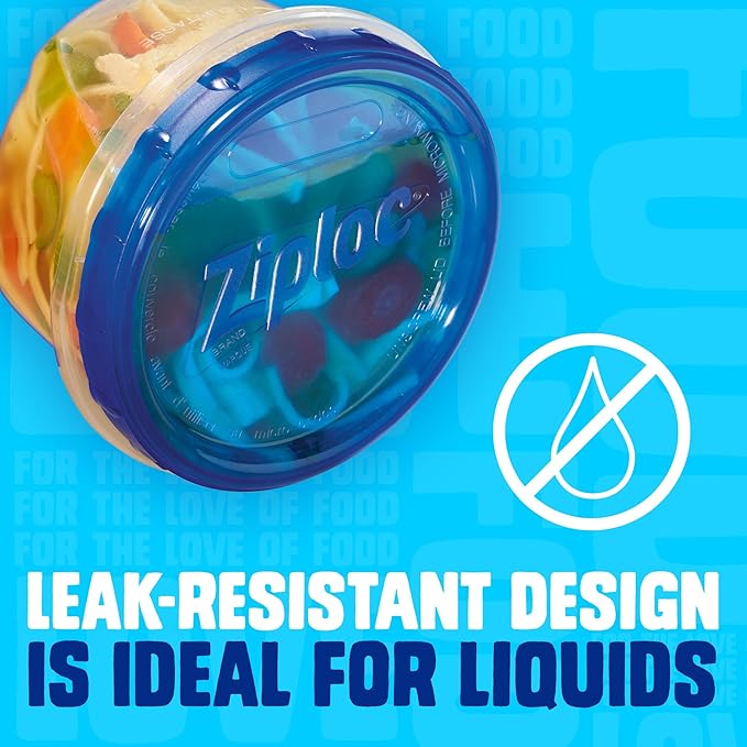Ziploc Brand Twist n Loc Food Storage Containers, Leak Resistant Design