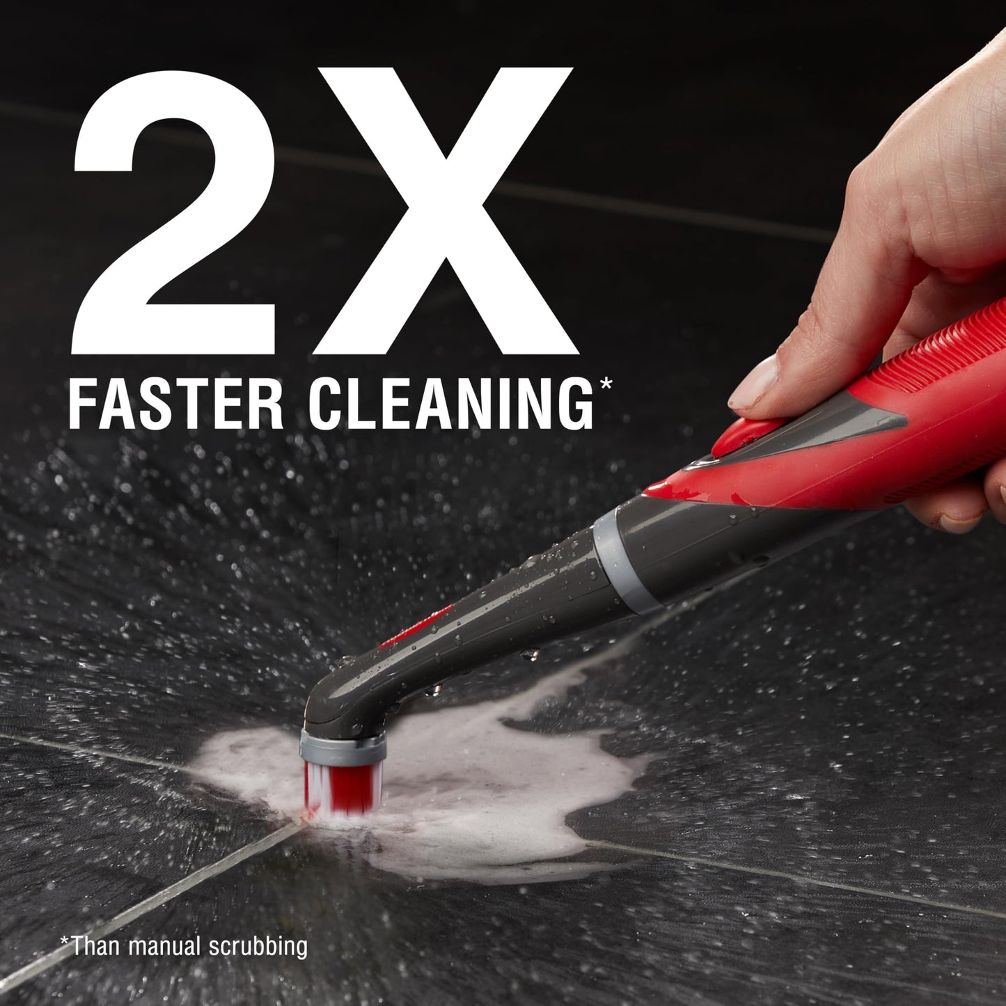 Rubbermaid Reveal Power Scrubber 18-Piece Kit, Cordless Electric Battery Powered Scrub Brush, Water Resistant, for Home/Kitchen/Bathroom/Grout/Tile/Shower/Tub
