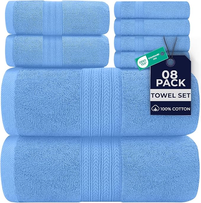 DAN RIVER 8 PC Luxury Bath Towels