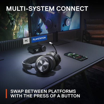 SteelSeries Arctis Nova Pro Wireless Multi-System Gaming Headset - Premium Hi-Fi Drivers - Active Noise Cancellation - Infinity Power System - ClearCast Gen 2 Mic (Renewed)