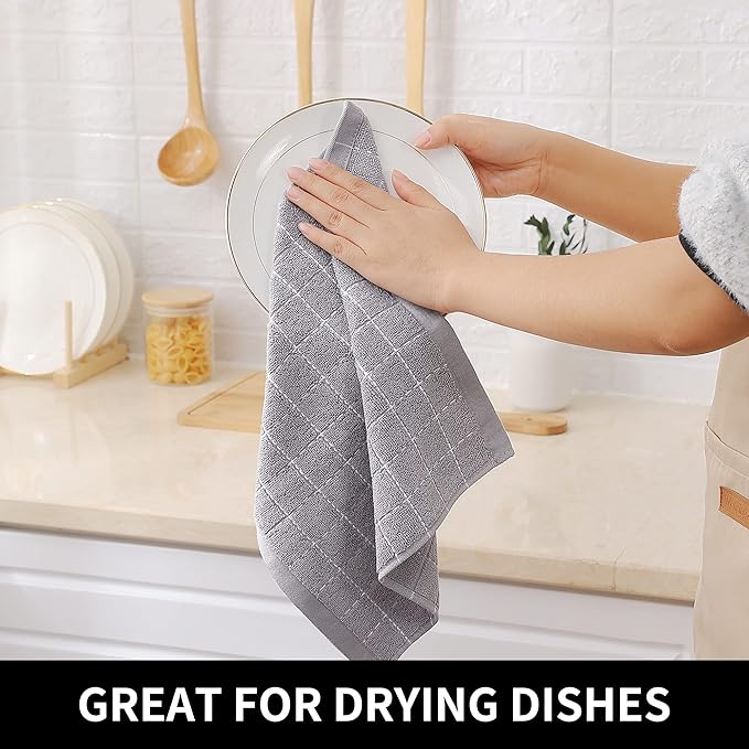 Homaxy 100% Cotton Terry Kitchen Dish Cloths, Ultra Soft and Absorbent Dish