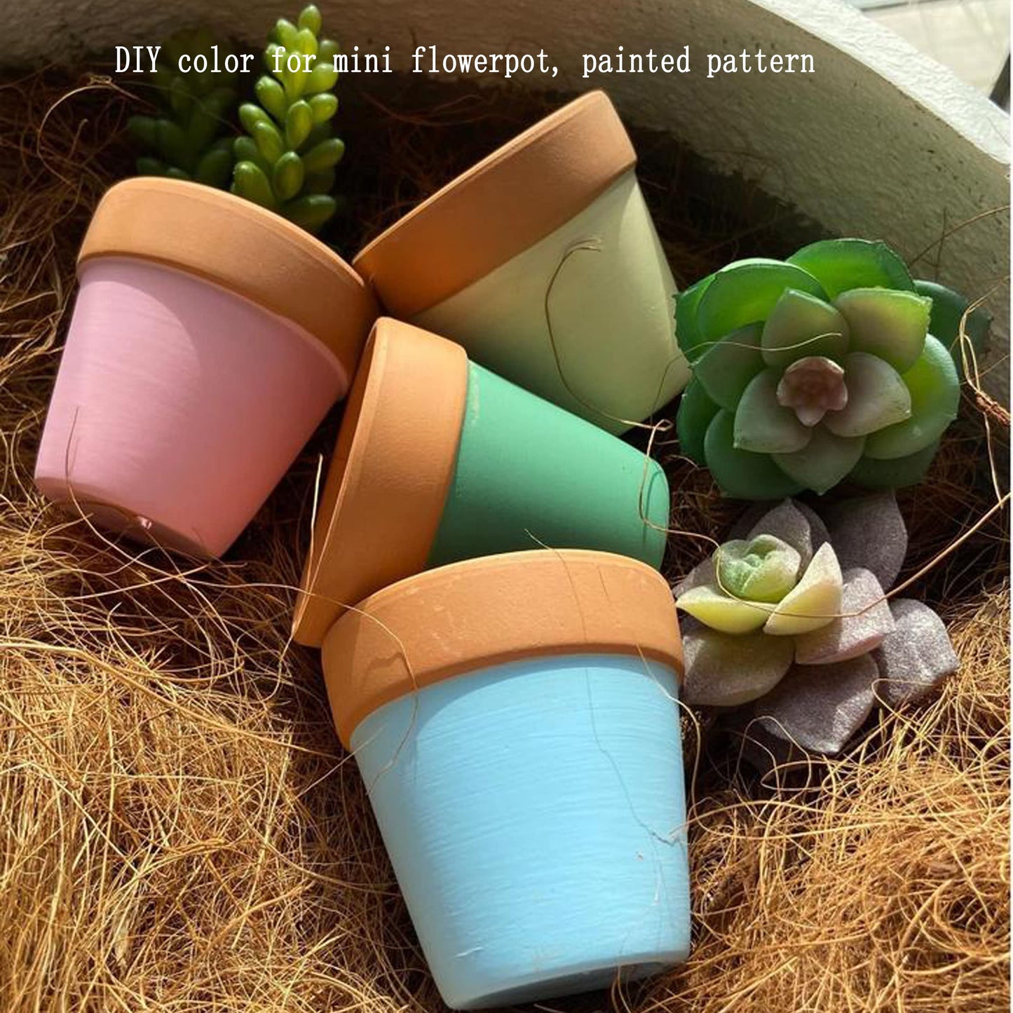 XXYXXY 20 Pieces 2.95 inch White Terra Cotta Pots Mini with Drain Holes Juicy flowerpots Home Office, windowsill, Wedding Decoration flowerpots（White） ﻿