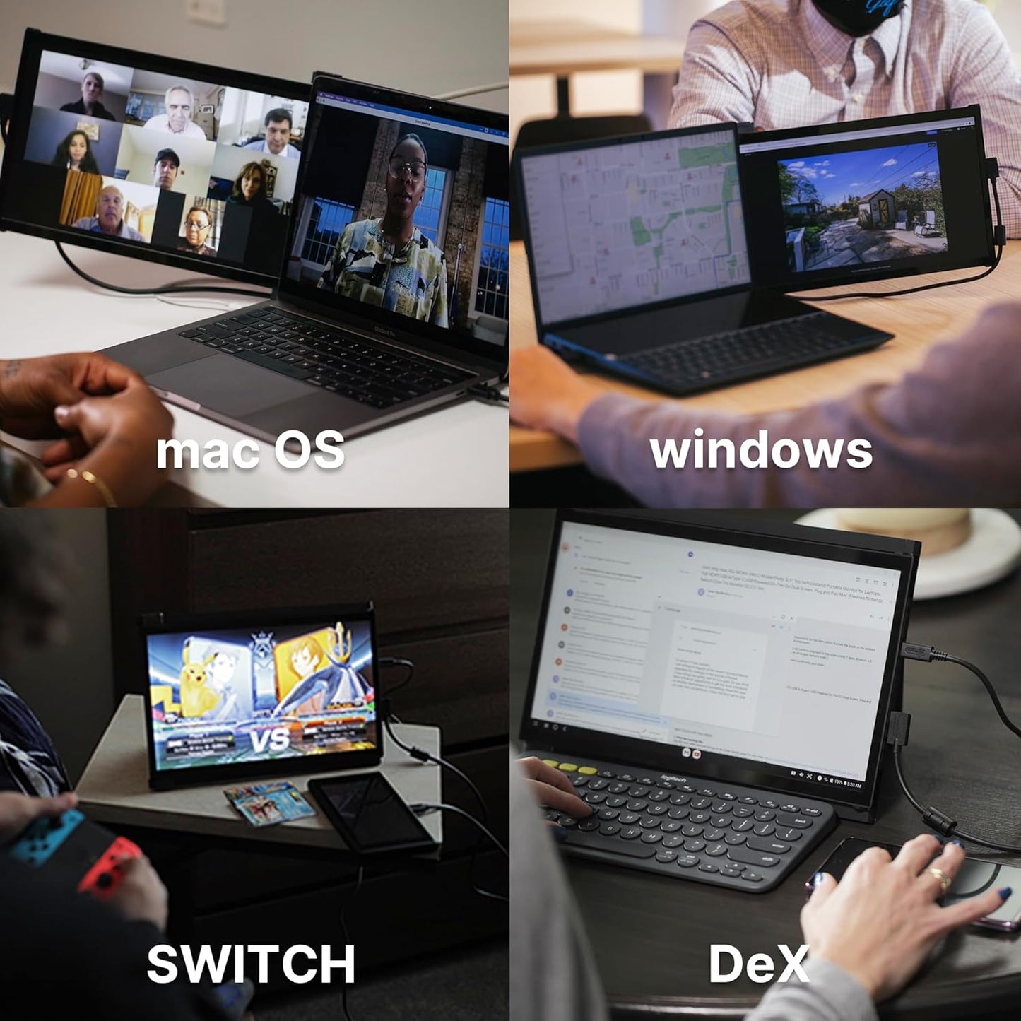 Portable Monitor for Laptops, New Mobile Pixels Duex Plus DS 13.3" Full HD IPS Dual Laptop Monitor, USB C/HDMI Plug and Play Laptop Screen Extender,Windows/Mac/Android/Switch Compatible