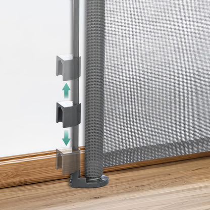 PetHot Stair Gate, Retractable Stair Gate for Babies and Pets, Baby Gate or Dog Gate, Extends up to 55" Wide, 33" Tall One Handed Operation, Baby Gate for Stairs/Doorways/Hallways/Outdoor(Grey)