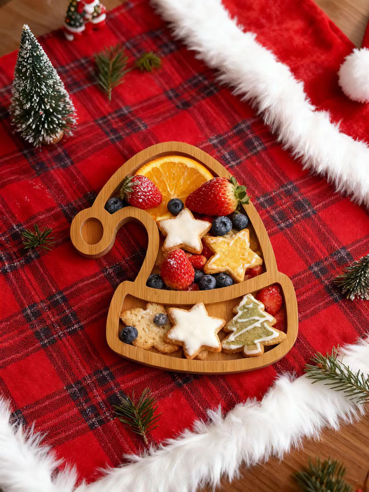 AYWVRBST Cheese Board, Fruit Candy Plate, Fruit Plate, Cutting Board (Tree) (Hat)