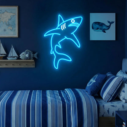 ACOPAEY Shark Neon Sign, Dimmable Ocean LED Neon Lights for Wall Decor, Animal Room Decor for Bedroom, Boys Room, Gaming Room, Man Cave, Gifts for Shark Lovers Gamers, USB Powered, 12.0 x 16.6 Inches