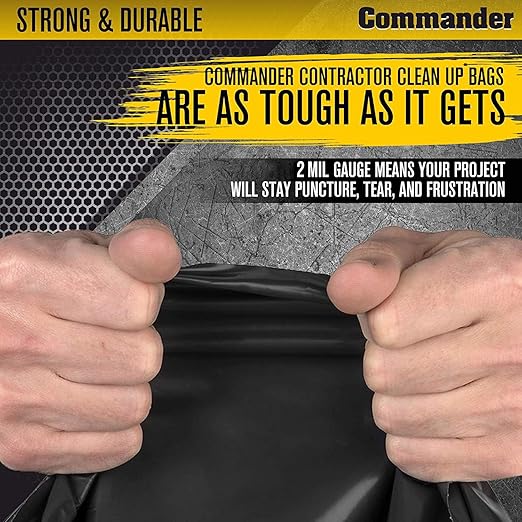 Commander 55 Gallon 2 MIL Heavy Duty Contractor Bags