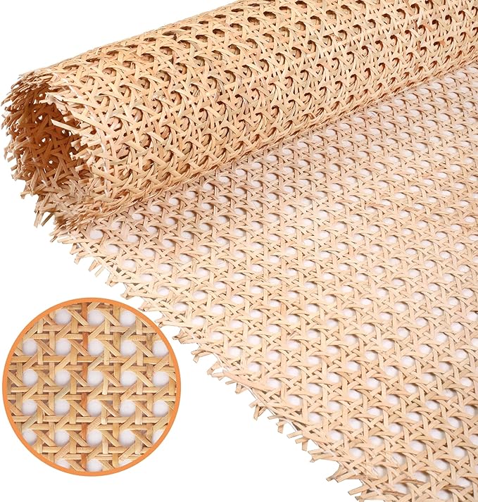 24" Width Natural Cane Webbing 5Feet, Rattan Webbing Roll