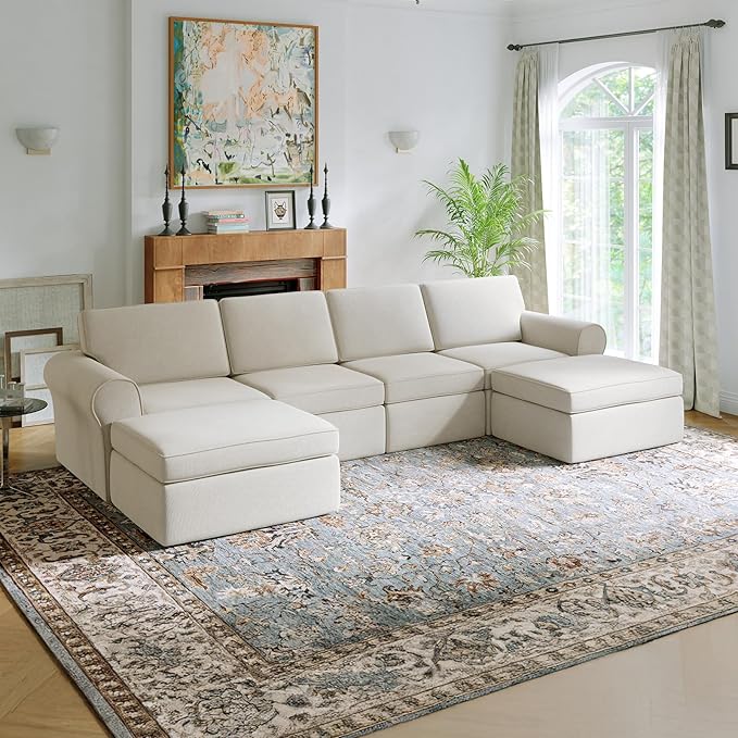 Novilla 138" Modular Sectional Sofa, Modular Sectional Couches