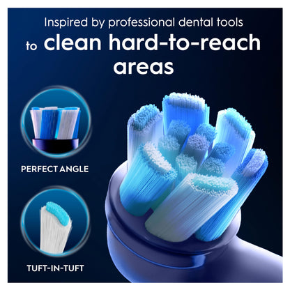 Oral-B iO Ultimate Clean Electric Toothbrush Head, Oral B Electric Toothbrush Heads, Twisted & Angled Bristles for Deeper Plaque Removal, Pack of 4 Toothbrush Heads, Oral B Io Brush Heads, White