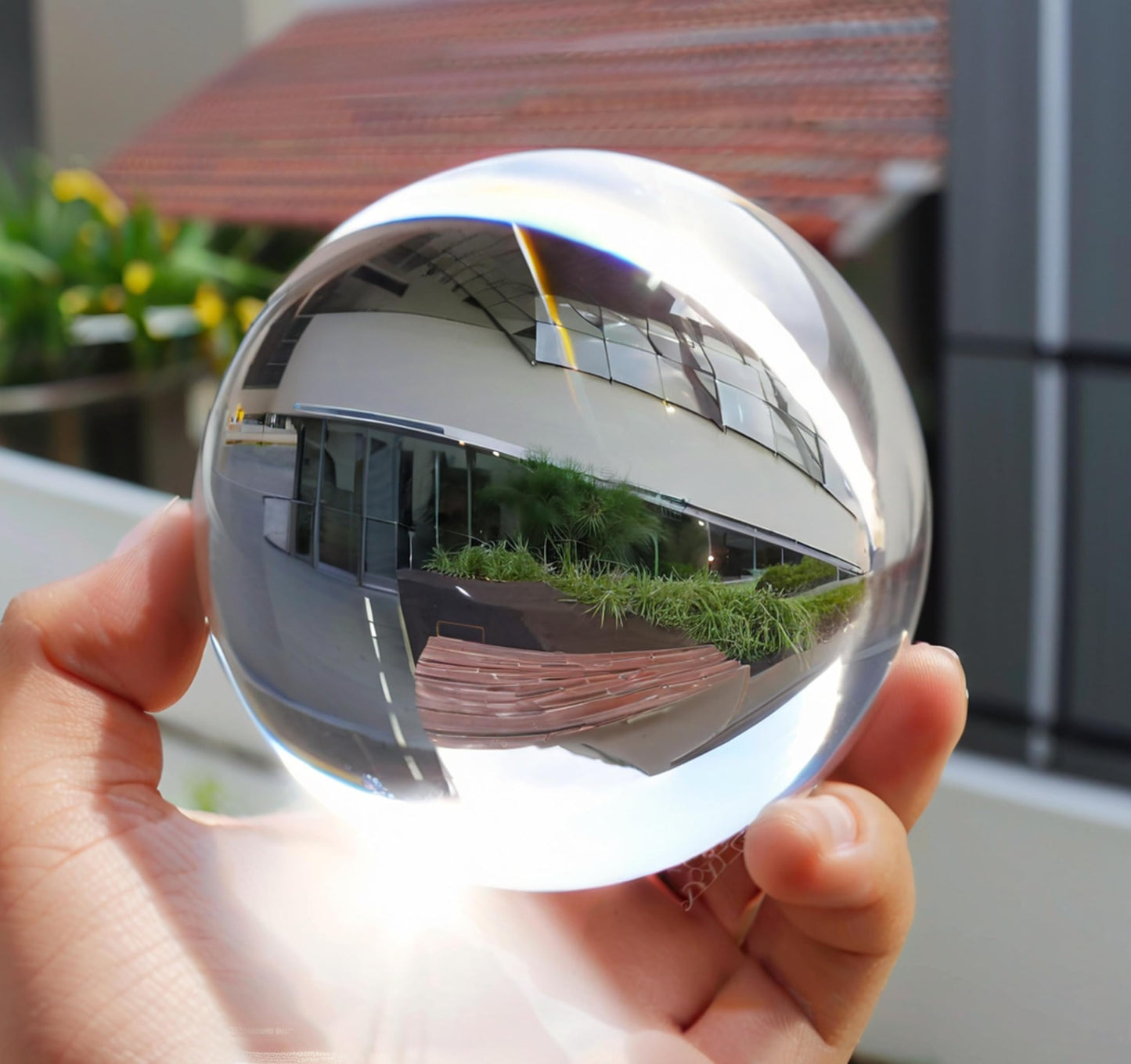 vskikris 3.15in (80mm) Clear Crystal Ball with Sphere Stand - Lens Balls for Photography - Decorative Crystal Ball Fortune Teller Decorations