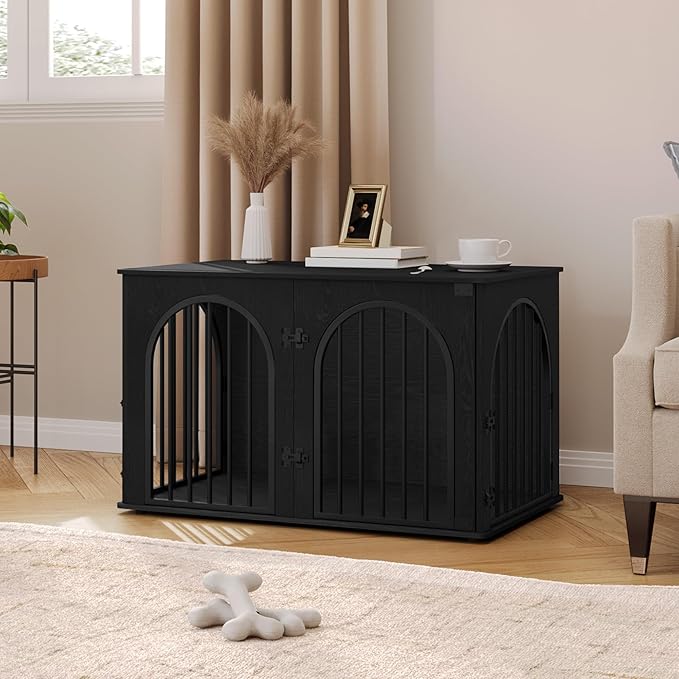 Hzuaneri 39.4" Wooden Dog Crate Furniture, Indoor Dog Kennel Dogs Cage