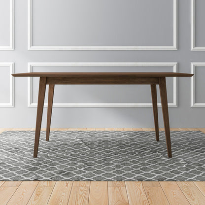 GDFStudio Solid Wood Rustic Dining Table, Modern Rectangular Dinner Table for 4-6, Kitchen and Dining Room Furniture with Beveled Edges, Mid-Century Style Home Furniture, Easy Assembly, Brown 63" W