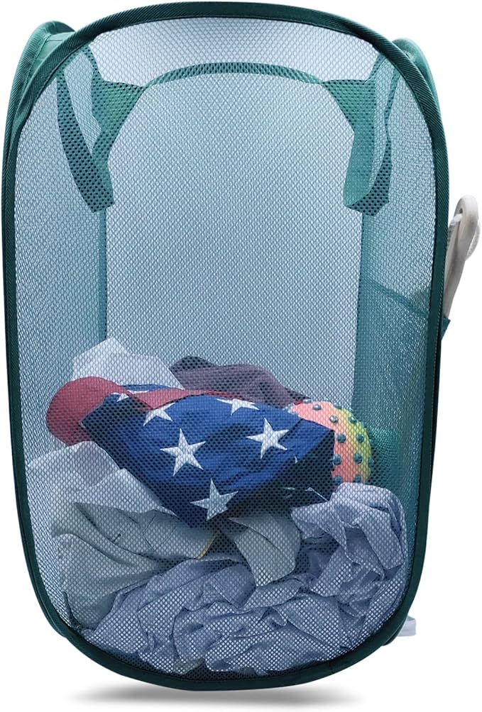 HONOMA Sturdy Mesh Laundry Hamper Basket Bag, Pop up Basket