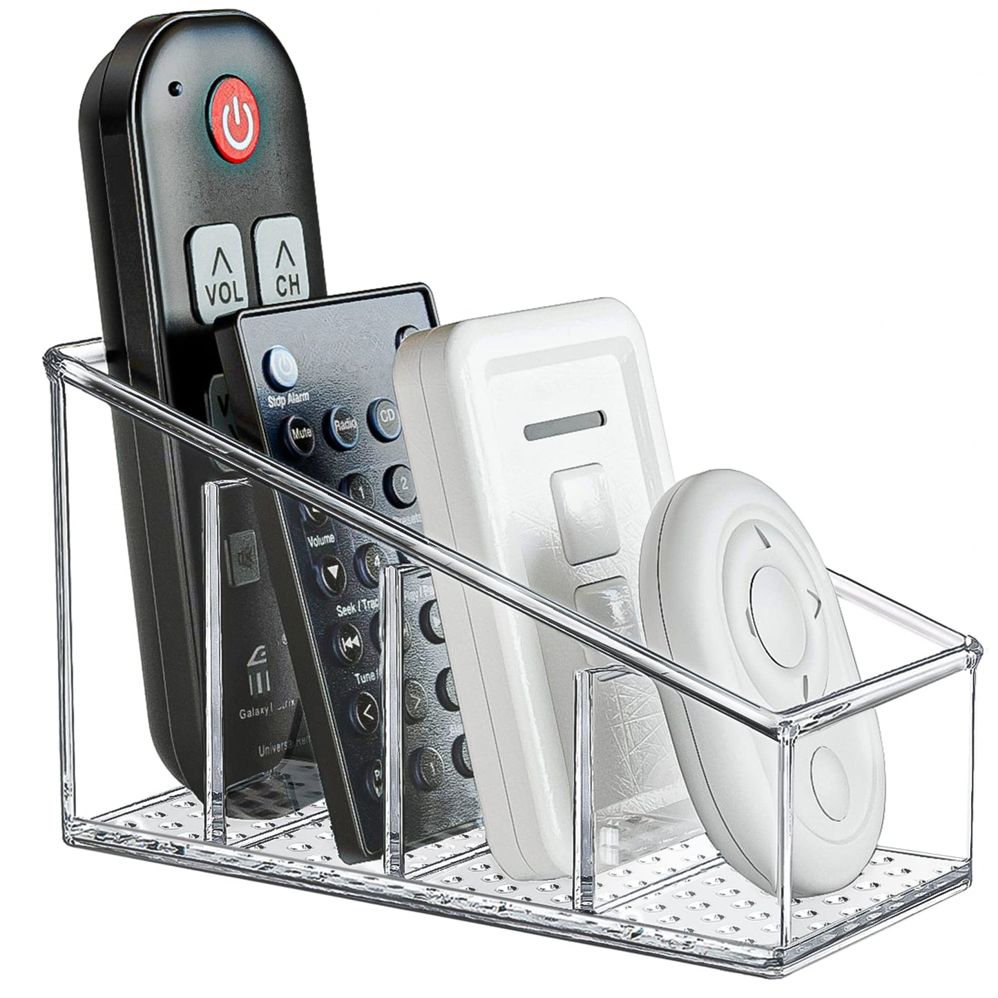 MaxGear Remote Control Holder Clear TV Remote control Storage Organizer Small Plastic Caddy for Home, 1 Pack
