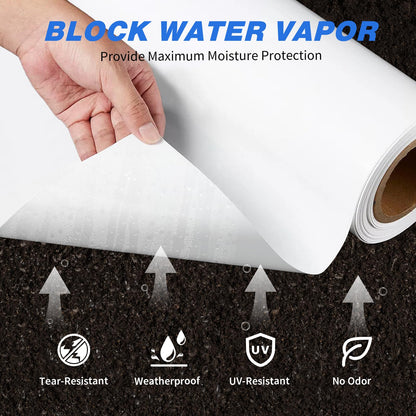 Crawldryer White Plastic Sheeting, 16 Mil 10' x 100', Crawl Space Vapor Barrier, White Vapor Barrier, Plastic Sheeting Heavy Duty, Polyethylene Plastic Rolls for Garden, Crawlspace, Basement, White