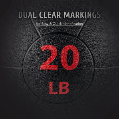 ZELUS Medicine Ball with Dual Grip| 20lb Exercise Ball |Weight Ball with Handles| Textured Grip Exercise Ball |Strength Training| Core Workouts