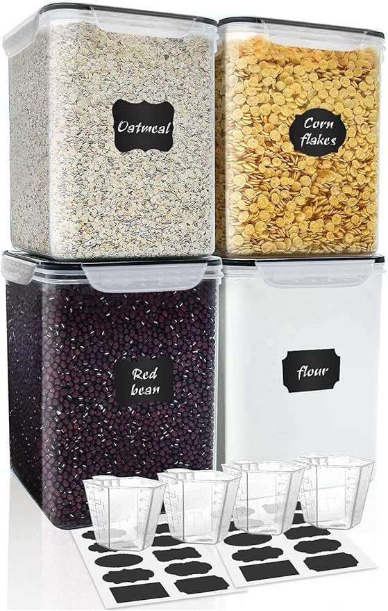 Large Food Storage Containers 5.2L, MCIRCO 4 Pieces Plastic Airtight Food