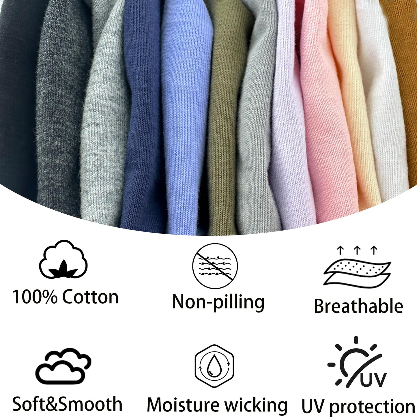 vidsel 100% Cotton Skull Caps for Men Women Breathable Night Cap Sleep Hats Soft Lightweight Running Beanie Helmet Liner