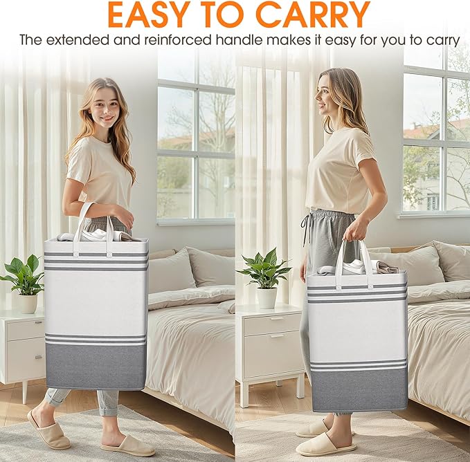 3 Pack Large Laundry Baskets, Laundry Hampers, Freestanding Waterproof