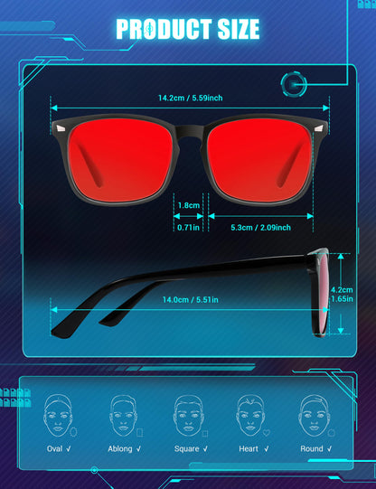 TIJN Sleep Glasses for 99.9% Blue Green Light Blocking Dual AR Coatings Red Lens for Computer Gaming Reduce Eyestrain