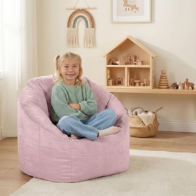 Big Joe Milano Plush Desert Rose Beanbag Chair