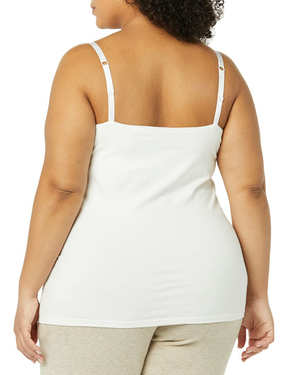 Amazon Essentials Women's Maternity Nursing Friendly Camisole with Adjustable Straps and Built-in Shelf Bra, Pack of 2, White, M
