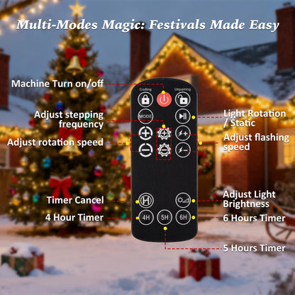 AIRIVO Outdoor Laser Lights Projector, White Laser Fairy Lights Projector, Christmas Snowflake Projector 3 Lighting Modes with Remote Control,Holiday Halloween Decor for Home,Garden, Trees,White Laser
