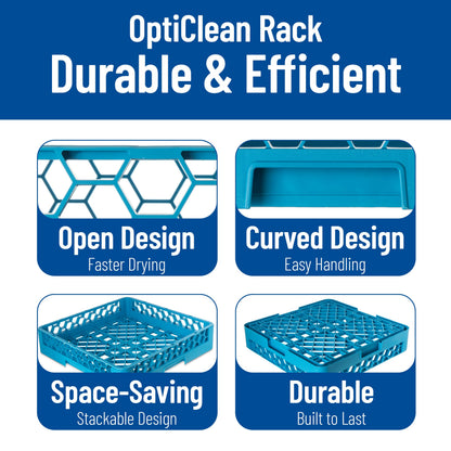 Carlisle FoodService Products RB14 OptiClean Bowl/Open Rack, Blue (Pack of 6)