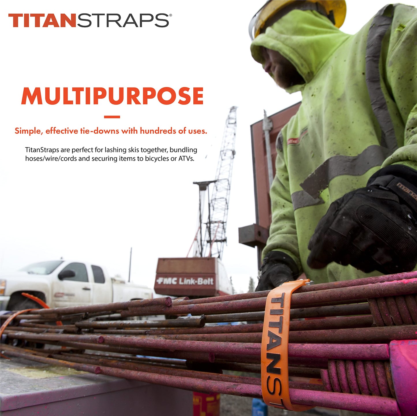 Titan Industrial Straps – Strong & Simple Tie-Downs for Construction (Welders, DIY Home) & 1st Responders – 3 Year Warranty, Batch Tested – 70 lb. Working Load, 30" Length, Black, 2-Pack