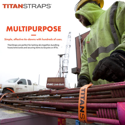 Titan Industrial Straps – Strong & Simple Tie-Downs for Construction (Welders, DIY Home) & 1st Responders – 3 Year Warranty, Batch Tested – 70 lb. Working Load, 30" Length, Black, 2-Pack