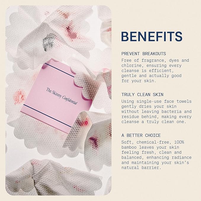 The Skinny Confidential Disposable Face Towels, 20% Polyester